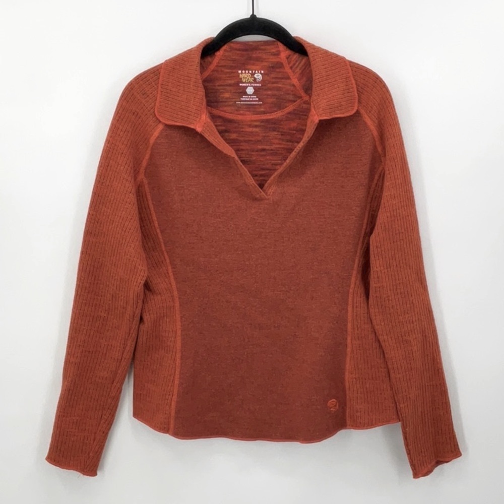 MOUNTAIN HARDWEAR Split Neck Wool Blend Sweater Size Medium